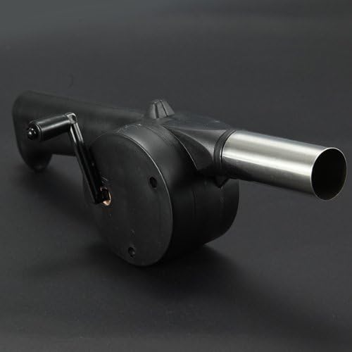 Foocc Outdoor Cooking Fan Air Blower for BBQ Fire Bellows Hand Crank Powered