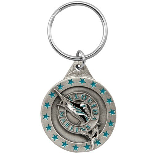 Florida Marlins MLB Pewter Logo Keychain