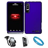 Magic Blue 2 Piece Protective Snap-On Hard Case Cover for Motorola Droid 3  ....