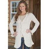 Women's Long Ruffled Organic Cotton Cardigan at Overland