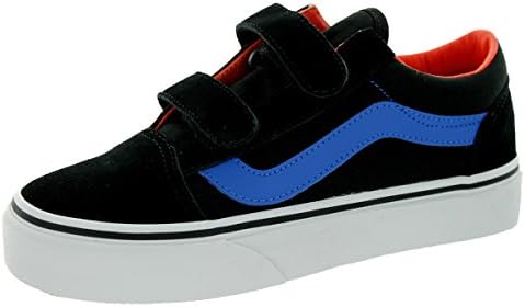 Vans Kids Skool V Black/Strong Blue Skate Shoe 11.5 Kids US