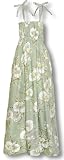 Smocked Long Dress - White Orchid Versatile Ties Hawaiian Aloha Smocked Sun Dress