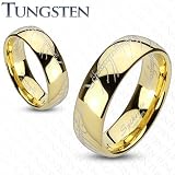 Tungsten Carbide Gold IP Ring Lord Laser Etched Comfort Fit Band Ring - 6-8mm Width - Sizes: 5-13