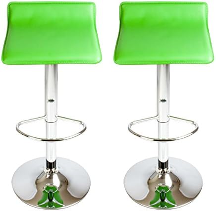 Apontus PU Leather Swivel Hydraulic Bar Stool, Set of 2 (Grey)