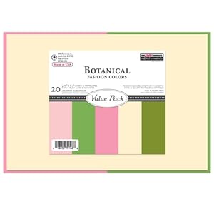 Paper Company Value Pack 4-3/4 Inch by 6-1/2 Inch Cards and Envelopes Botanical