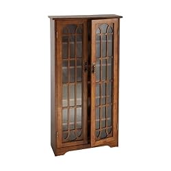 SEI Window Pane Media Cabinet, Oak