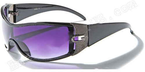 D08 Sleek Designer Sunglasses Black with Purple Smoke
