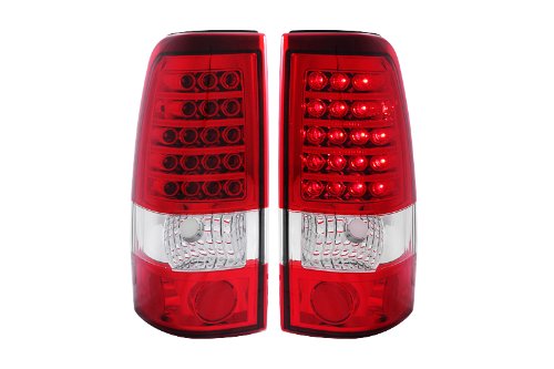Anzo USA 311010 Chevrolet/GMC Red/Clear LED Tail Light Assembly - (Sold in Pairs)