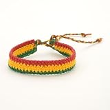 Rasta plaided hippie bracelet marley cotton wristband by 81stgeneration