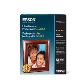 Epson Ultra Premium Photo Paper Glossy, Letter, 8.5 x 11, 50 Sheets (S042175)