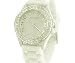 White Wrist Watch Matching Silicone Strap with Face Surrounded with Sparkly Rhinestones image 1