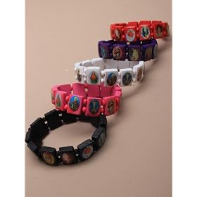 All Saints Jesus Wooden Stretch Bracelet - Pink/Red/Purple/Black/White - Ideal Party Bag Filler