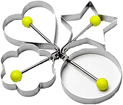 Eshoppingbay Home Kitchen Cooking Tools Stainless Steel Fried Egg Mould DIY Creative Kitchen Tool One Set(Star,Round,Flower,Heart Shape)