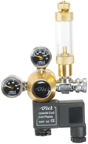 DICI Aquarium Co2 Dual Gauge Solenoid Regulator Gold