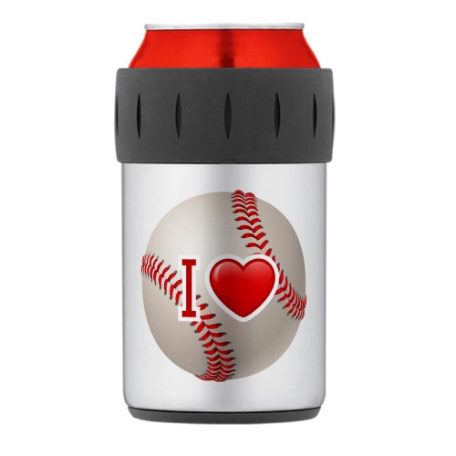 Thermos Can Cooler Koozie I Love Baseball