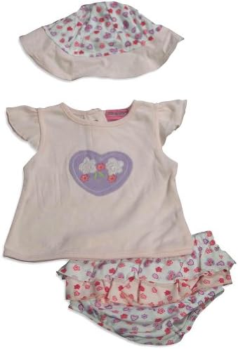 Little by Little - Newborn Girls Short Sleeve Diaper Set, Pink 28743-3-6Months