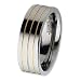 14K Gold Plated Grooved Polished Tungsten Carbide Ring (8.0 mm) - Sizes 7-13