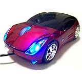 DragonPad Ferrari Car Shaped Optical USB Mouse Red