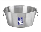 NCAA Northwestern Wildcats Doublewall Insulated Stainless Steel Party Tub, 19-Inch