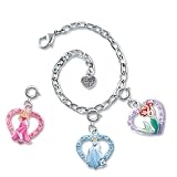 CHARM IT! Aurora, Ariel & Cinderella Disney Princesses Charm Bracelet Set with Ribbon Carry Pouch