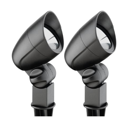 Malibu 2-Pack Low Voltage 1-Watt LED Metal Flood Lights, Textured Black #LL0851-2