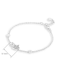 (X1000Diamond) 18K/750 White Gold Sakura Shape Diamond Bracelet 6.5" + 1" (0.12ct, G-H Color, VS2-SI1 Clarity)
