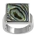 Silvertone Square-shaped Abalone Ring