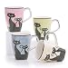 HuesNBrews Cattitude 12 Ounce Mug Assorted, 4 Pack