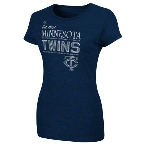Minnesota Twins Women's Navy True Fan Heathered T-Shirt