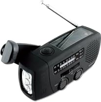 Et&oacute;n FR150 Microlink Solar-Powered, Self-Powered AM/FM/Weatherband Portable Radio with Flashlight and Cell Phone Charger (Black)