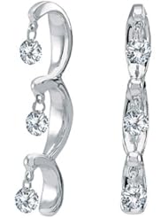 14K White Gold Diamond Dashing Diamonds Earrings