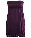 Strapless Purple Smocking Dress Lace Trimmed Bottom