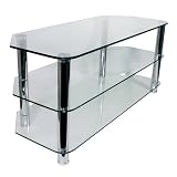 Strand Clearview 3 1100 Glass Tv Stand For Lcd Plasma Tvs Of Up To 42 52 With Overhang With 3 Toughened Glass Shelves