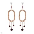 Made in Italy Wonderful Earrings With 6.80ctw Cubic zirconia, Rhodolite Garnets and Tourmalines in 14K/925 Gold plated Silver. Total item weight 7.4g Length 77mm