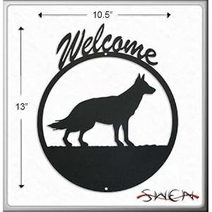 GERMAN SHEPHERD Black Metal Welcome Sign