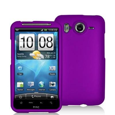 Purple Rubberized Snap-On Hard Skin Case Cover for HTC Inspire 4G Phone | HTC phone Cases