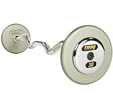 Troy Barbell HZB-020-110C Pro-Style Cast Curl Bar Set with Chrome End Caps, Gray