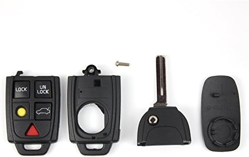 Uncut Flip Smart Keyless Remote Entry Key Shell Case Fob Replacemetn for Volvo S40 S60
