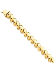 14k Yellow Gold 8in San Marco Bracelet. Metal Wt- 15.97g