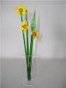 Valentine Glass Flowers. 13 inch Daffodil Set