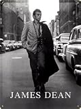 Produkt-Bild: Blechschild James Dean mit Kamera auf Stra&szlig;e