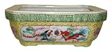 Chinese hand painted porcelain bonsai planter pot - traditional dragon and phoenix design (sm)