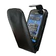 CUSTODIA IN PELLE A INCASTRO CHIUSURA TOP + 2 PELLICOLE PROTEGGISCHERMO PER NOKIA C7 / C7-00 - NERO