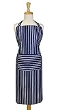 DII 100% Cotton, Professional Stripe Bib Chef Apron, Unisex Restaurant Kitchen Apron, Adjustable Nec