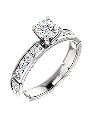 10K White Gold Round Cut Diamond Ring -- LIFETIME WARRANTY