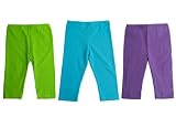 Girls Cropped Fitted Leggings Cotton Lycra Various Colors By Back From Bali
