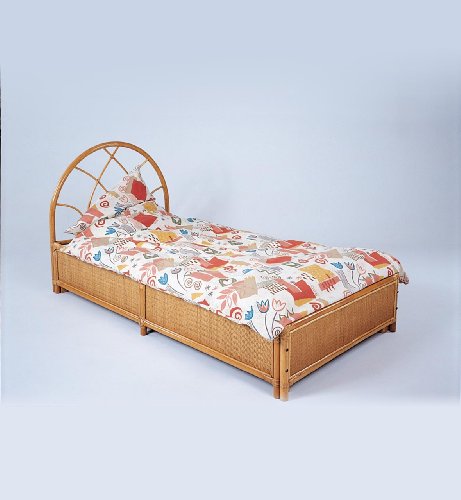 Hansen Rattan 2065/100C Rattanbett Color gebeizt honig / ohne Rahmen, Matratze und Bettwäsche / B 108 T 206 H 35/101 cm