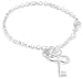 Silver B1940 19cm Heart & Key Charm Bracelet