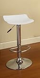White & Chrome Finish Air Lift Adjustable Modern Bar Stool
