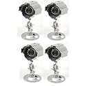 Q-See QD28414C4 4 Pack Weatherproof Outdoor/Indoor Color CCD Camera Kits with 30-Feet Night Vision and Sony Image Sensors
